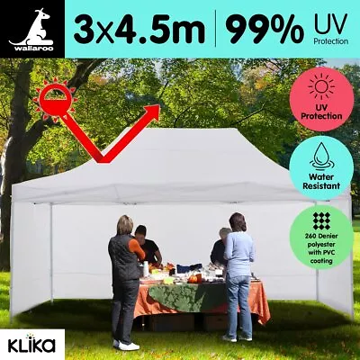 3x4.5m Premium Pop Up Outdoor Gazebo Folding Tent Market Party Marquee White • $295