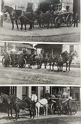 Five Photos Of Steam Fire Engines And Teams From Minneapolis MN B&W 8x10 • $12.50