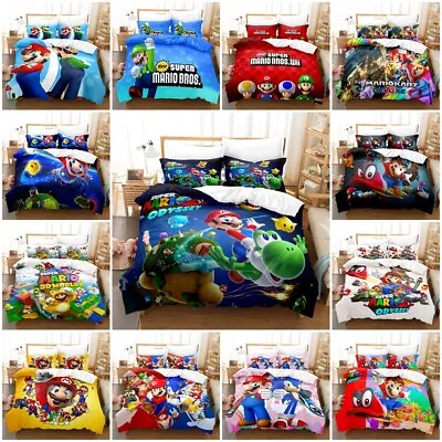 $16.99 • Buy Super Mario Luigi Odyssey Doona Duvet Cover Bedding Set  Single Double Queen