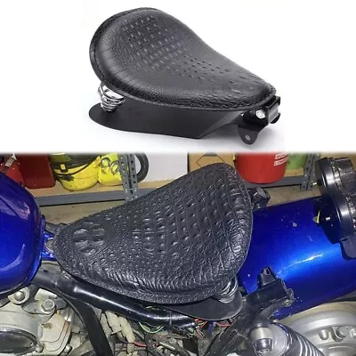 Alligator Motorcycle Leather Solo Seat For Harley Softail Chopper Bobber Special • $81.11