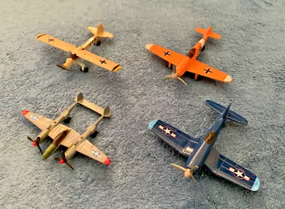 World War II Airplanes. Set Of 4. Diecast Metal. 4 Inch Wingspan. Mint Condition • $19.97