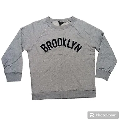 J Crew Gray Embroidered Brooklyn Sweatshirt Women’s SMALL • $8.50