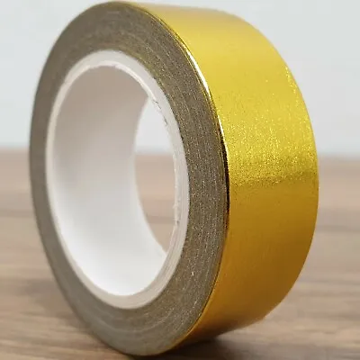 £4.24 • Buy GLEAMING GOLD WASHI FOIL TAPE Shiny Sticky Paper Adhesive Craft Gift Trim Roll