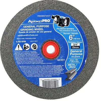 6 In. X 3/4 In. X 1 In. Bench Grinding Wheel • $14.81