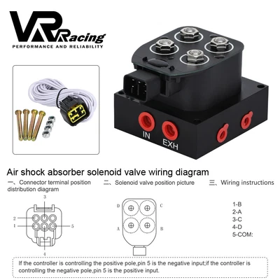 $62 • Buy Auto Motorcycle 12V Solenoid Valve Air Ride Suspension Manifold Valve 0-200PSI
