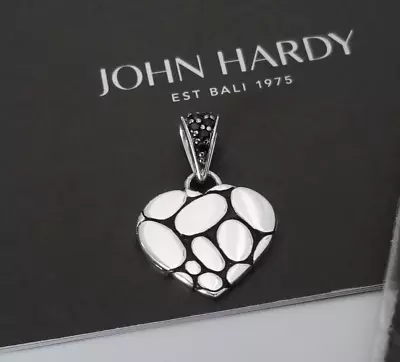 JOHN HARDY Kali Collection Black Sapphire Sterling Silver Heart Pendant - New! • $149