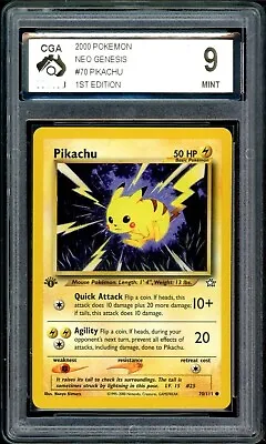 Pikachu 70/111 1st Edition Neo Genesis Pokemon Card - CGA 9 • $29.95
