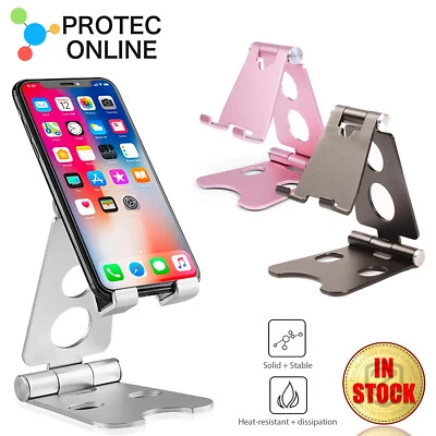 Universal Metal Desk Tabletop Phone Tablet Stand Holder Foldable Adjustable • $9.95