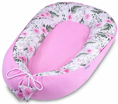 Baby Soft Cocoon Reversible Bed Pink/Big Garden Flowers • £24.99