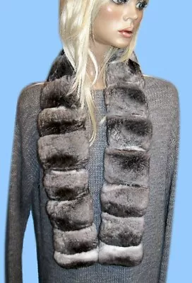 New Genuine Chinchilla Fur Collar - Scarf - Boa 48 -looks Great With Any Coat! • $395