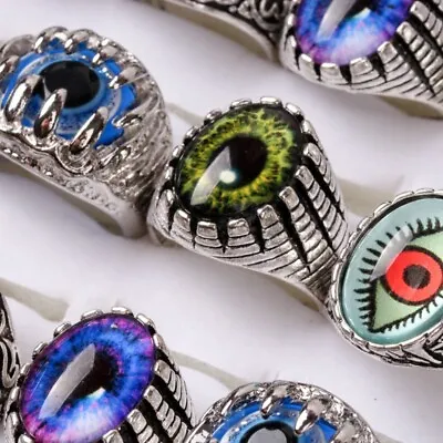 Wholesale 10pcs Retro Skull Gothic Men Women Punk Biker God Eye Silver Ring Gift • $9.95