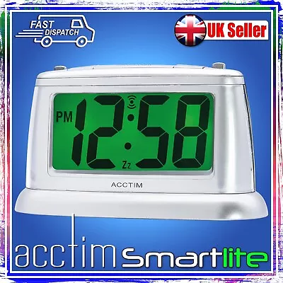 Acctim Juno Smartlite Alarm Clock 14847 Silver  - New • £17.95