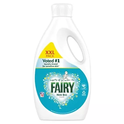 Fairy Non Bio Fabric Clothes Laundry Liquid Detergent Sensitive Skin - 70 Washes • £21.99