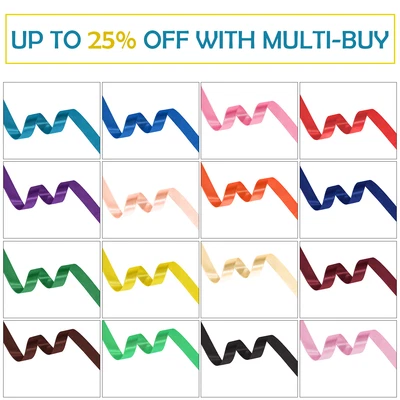 £2.49 • Buy Satin Ribbon Reels Rolls Double Sided Face 25 Metre Plain Width 3 -25mm Craft