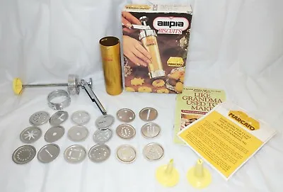Vintage OMC Marcato Ampia Biscuit Maker Cookie Press Made In Italy 20 Piece EUC • $28.79
