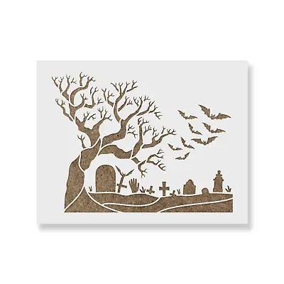 Graveyard Stencil - Durable & Reusable Mylar Stencils • $5.99