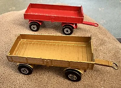 Matchbox Superfast No.2 ( 2 Off ) Mercedes-Benz Trailer In Gold And Red • £4