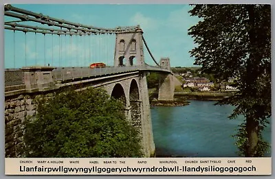 Menai Suspension Bridge Anglesey Wales Postcard • £5