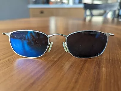 Oakley Sunglasses - Gun Metal W/ Blue Retangle Lenses. Vintage Great Cond. • $20