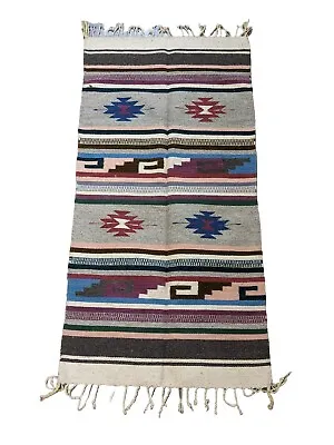 Vintage Navajo Native American Wool Woven Rug Blanket 56  X 28” • $116.39