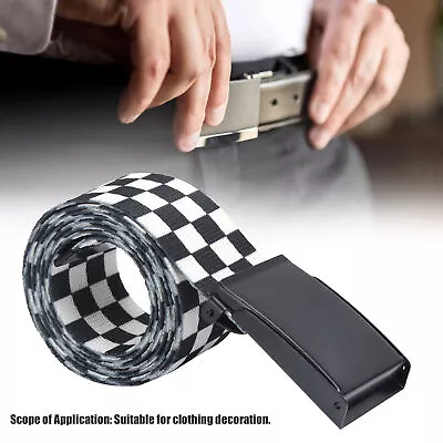 Checkered Belt Can Be Fixed Untie Easily Adjustable Cuttable Black White DTS UK • £10.39