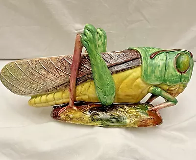 French  Majolica Jerome Massier Vallauris Grasshopper Jardiniere Planter • $2300