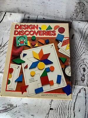 Vintage Design Discoveries Learning Cards With Designs Pattern Blocks Wooden • $8