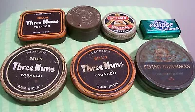 Vintage Small Tin Collection (7) Tobacco Shoe Polish Mints.  • $30