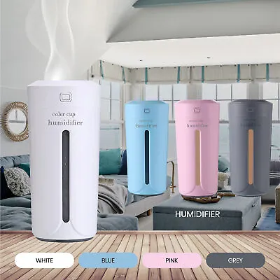 Portable USB Mini Ultrasonic Color Change Humidifier Air Diffuser Mist Purifier • $8.99