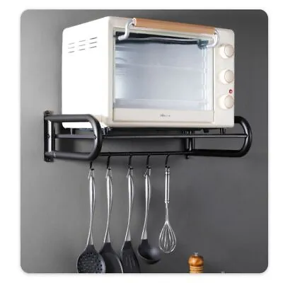 Aluminium Storage Rack Wall Mounted Kitchen Bracket Microwave Oven Holder Shelf • £32.37
