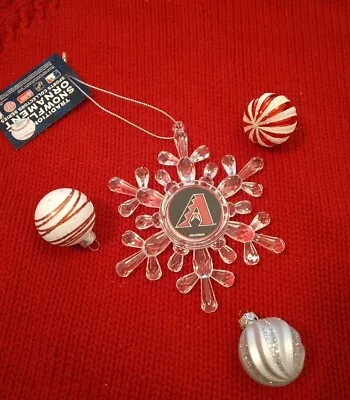 Arizona Diamondbacks Baseball MLB Traditional Snowflake Christmas Tree Ornament • $8.99