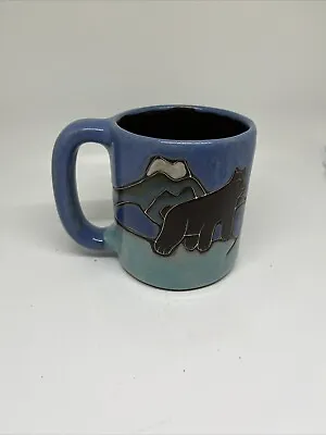 MARA MEXICO Oversize 16oz Pottery Mug Momma Bear & Cub Mountains Large • $25