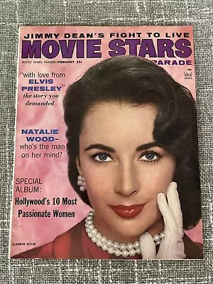 1957 Movie Stars Parade Magazine Elizabeth Taylor Cover Elvis Ads Vintage Feb • $20.40