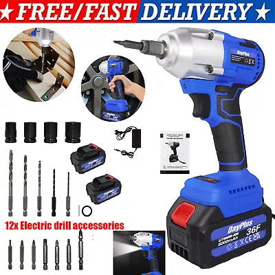 Impact Wrench Cordless 21V Electric Impact Driver With 6.0Ah Battery 420Nm 1/2'' • $73.24