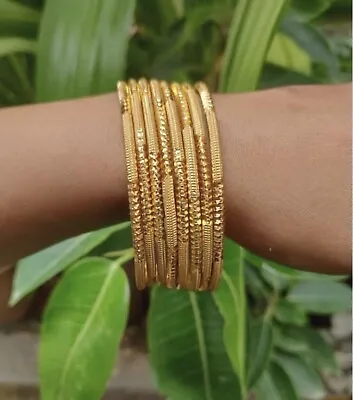 22 Ct Indian Gold Plated Bangles Size 2.8 • £15.99