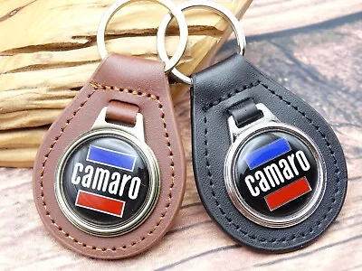 RARE Vtg Bk CHEVY CAMARO GENUINE LEATHER KEY FOB CHAIN RING Automotive CAR TRUCK • $19.99