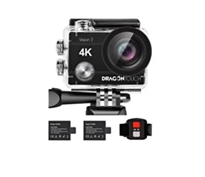 Dragon Touch 4K Action Camera 16MP Vision 3 Underwater Waterproof Camera 170°... • $29.99