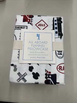 Pottery Barn Flannel Pillow Case (Train All Aboard) • $15.99