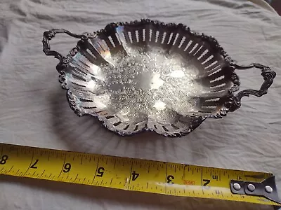 Victorian Plate Vintage Silver Plated Candy Dish • $12