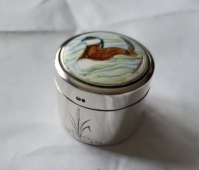 £24.99 • Buy Sterling Silver & Enamel Sir Peter Scott Wildfowl Trust Box Duck Hallmarked