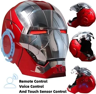 US Iron Man MK5 Cosplay Helmet Wearable Voice-control Sounds & LED Eyes Light Up • $194.99
