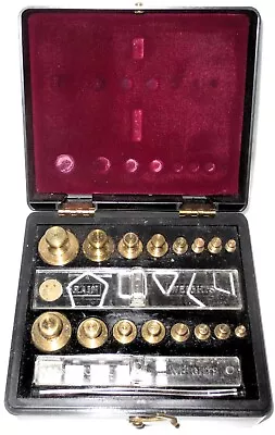 Oz/Gram Laboratory Weight Set In Original Case Apothecary Gold Bristol Myers Vtg • $11.50