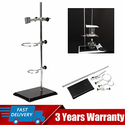 Lab Iron Stand Flask Condenser Clamp Ring Rack Set Support Holder Chemistry NEW • $18