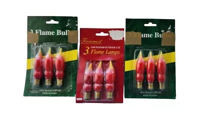 Vintage Holiday Trim Flame Bulbs C 7 1/2 Socket 120 Volt 9 Total USED • $9.95