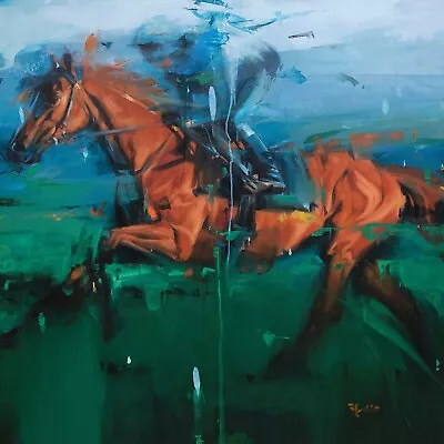 Frank Pretorius - Race Horse - Canvas Print Wall Art - 3 Sizes Available • £29.95