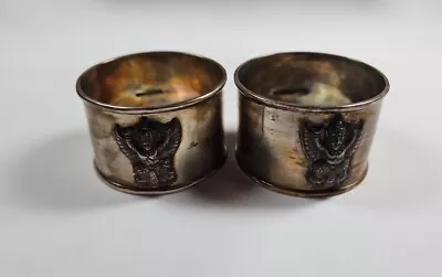 2 Thailand Garuda Sterling Silver Napkin Rings Pair - No Monogram • $125