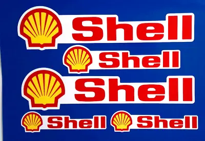 COMPATIBLE WITH SHELL OILS CLASSIC CAR VINYL STICKERS MOTORBIKE F1 RACING • £6.99