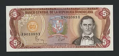 DOMINICAN REPUBLIC  5  PESOS  1982  PICK #  118b  UNC. • $14.50