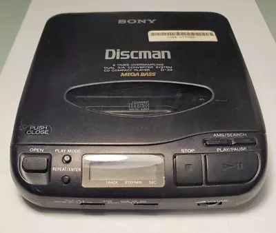 Vintage Sony Discman D-33 Portable CD Compact Disc Player - Tested & Working! • $36