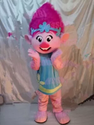 Poppy Mascot Costume Troll Princess Halloween Role Playing Dress Adult Costume • $125.12